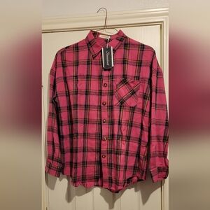 Womens pink flanel shirt